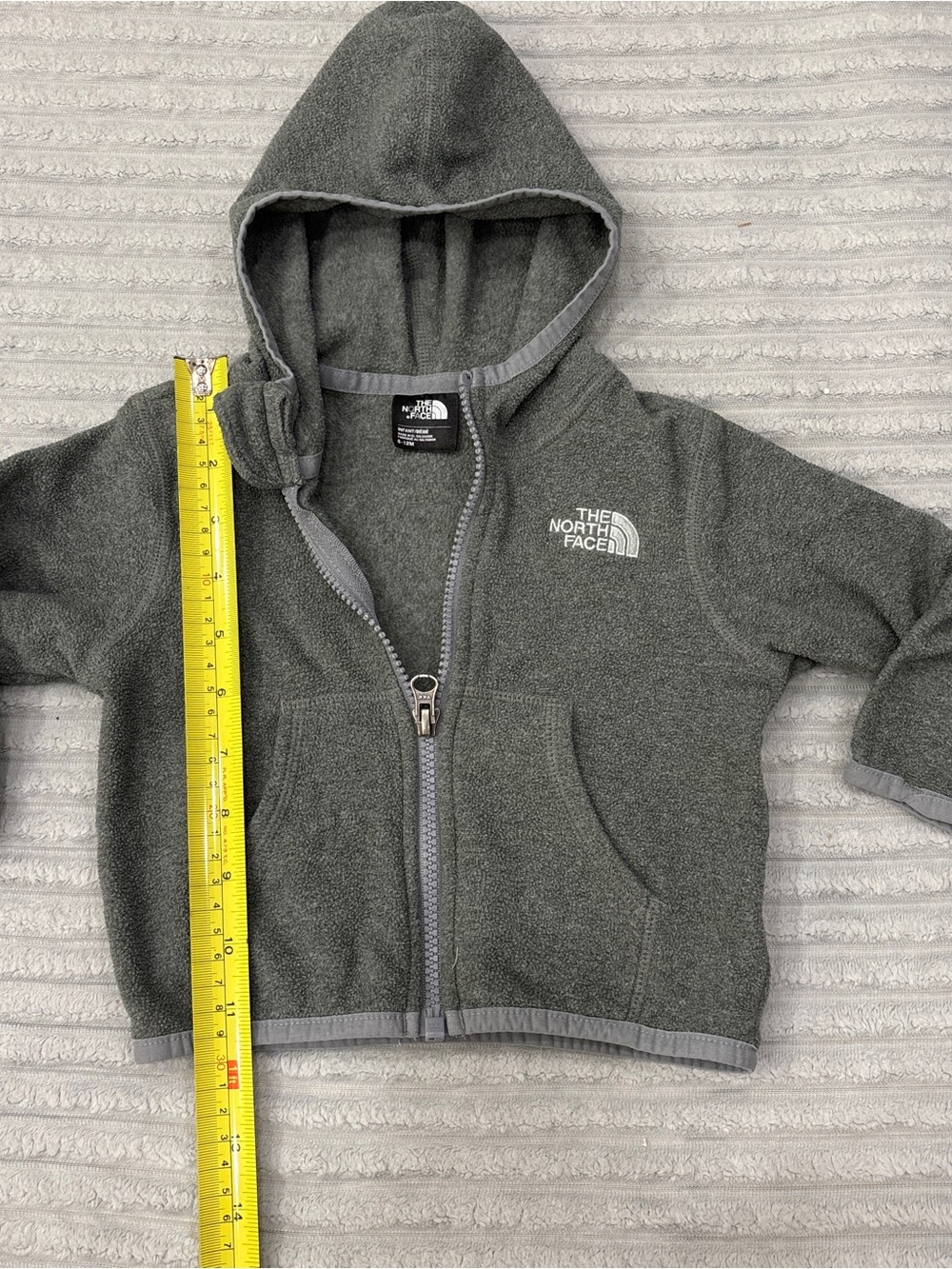 The North Face Kids Gray Hooded Zip Fleece Jacket